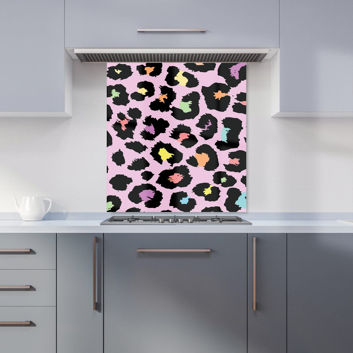 Pink Leopard Print Kitchen Splashback