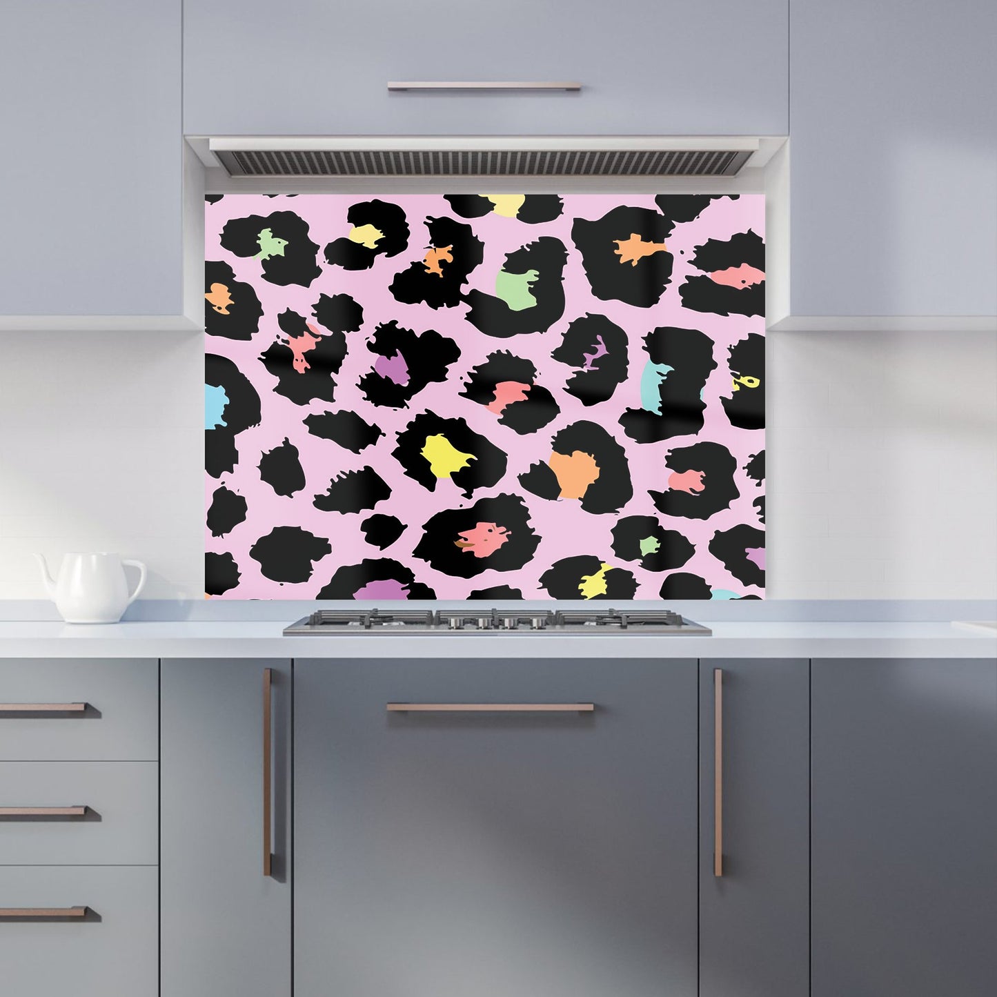 Pink Leopard Print Kitchen Splashback