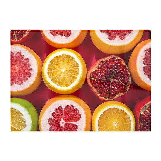 Citrus And Pomegranate Glass Chopping Board