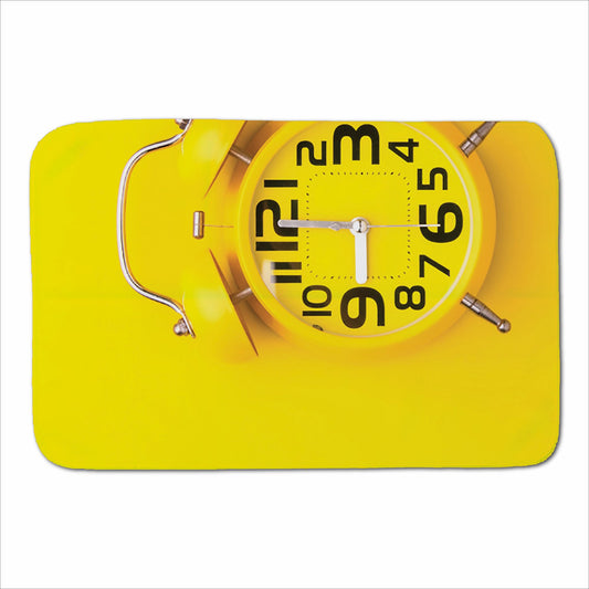 Yellow Alarm Clock Sherpa Blanket