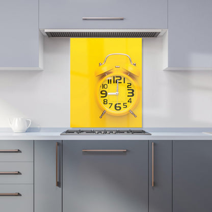 Yellow Alarm Clock Kitchen Splashback