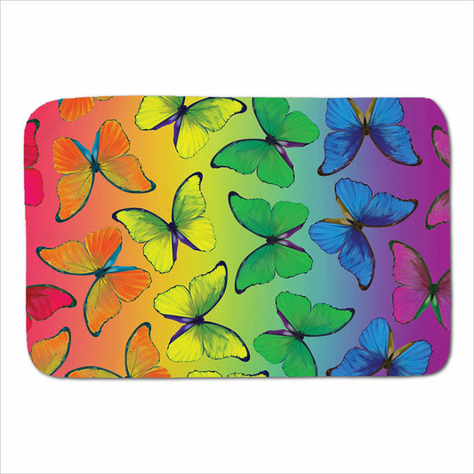 Multicoloured Butterfly Pattern Sherpa Blanket
