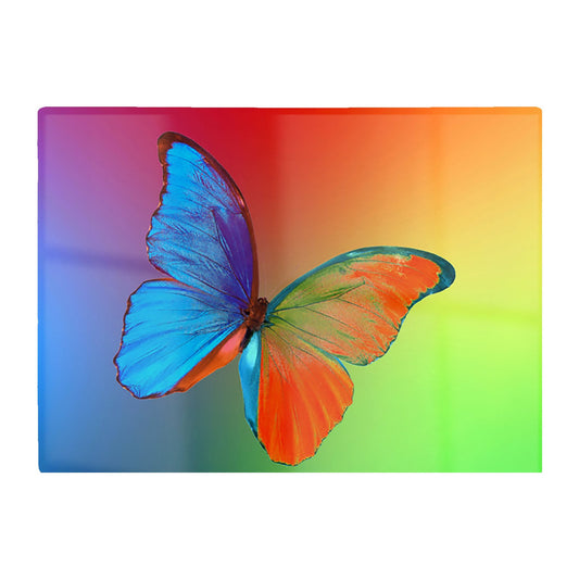 Vibrant Butterfly Glass Chopping Board