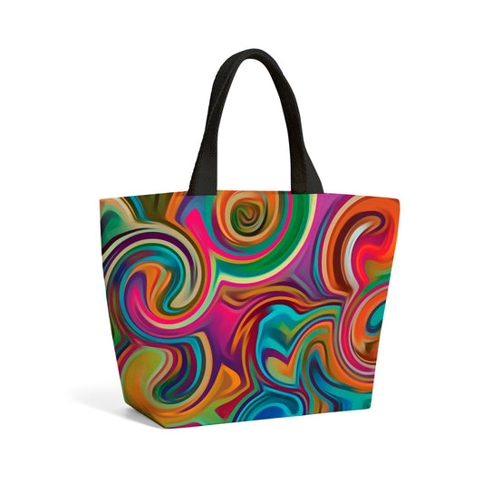 Colourful Wave Pattern Beach Shopper Tote Bag