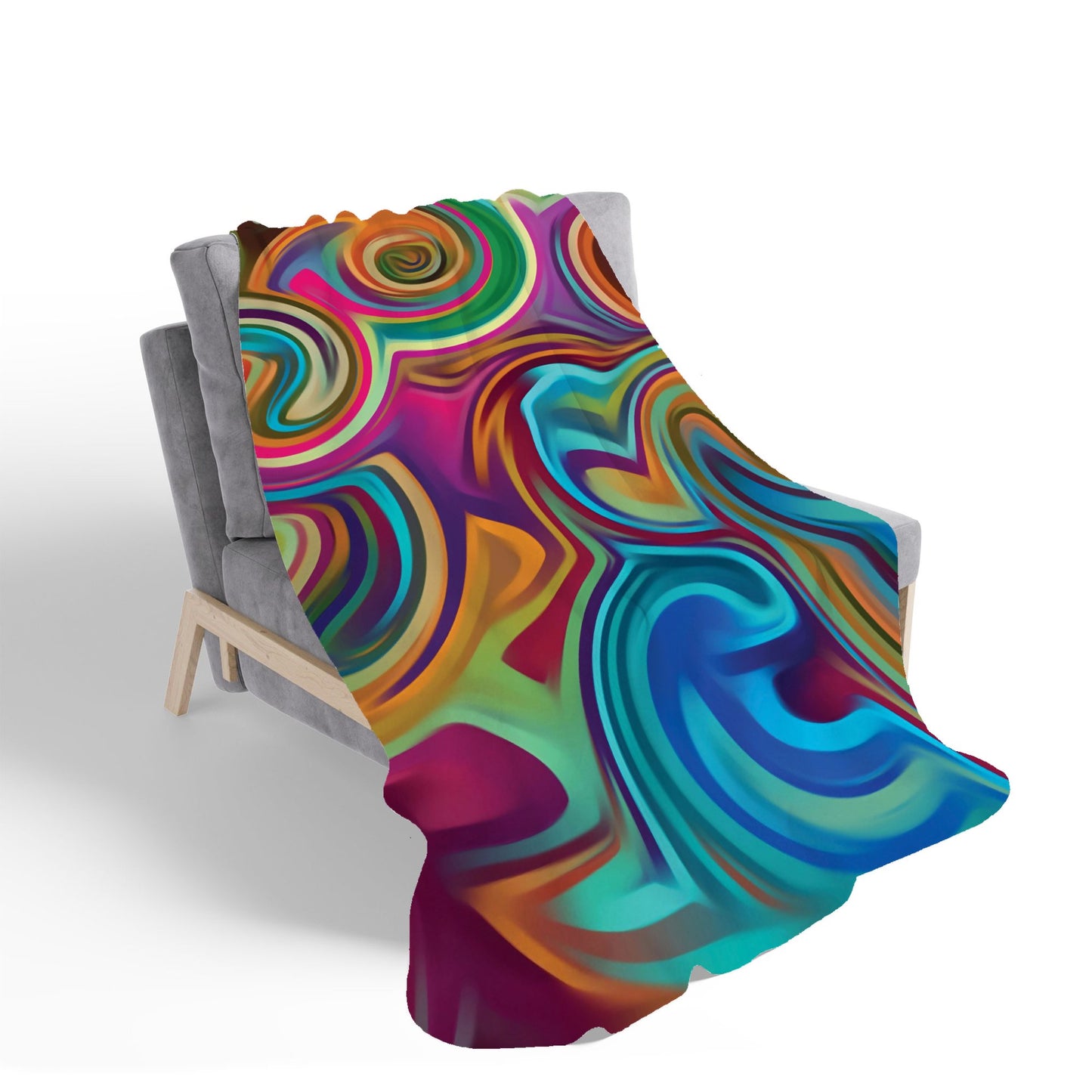 Colourful Wave Pattern Sherpa Blanket