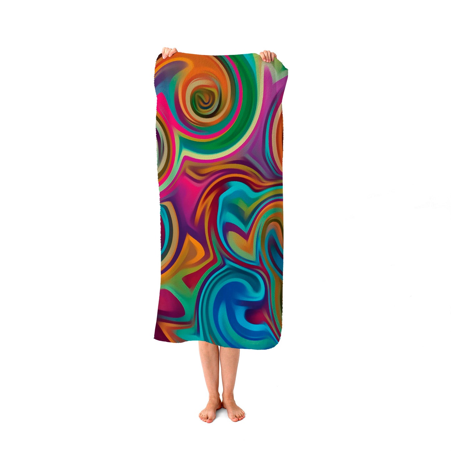 Colourful Wave Pattern Beach Towel