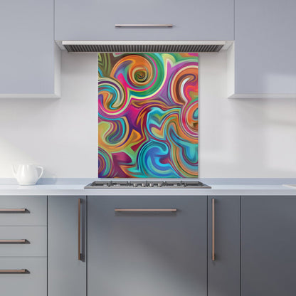 Colourful Wave Pattern Kitchen Splashback