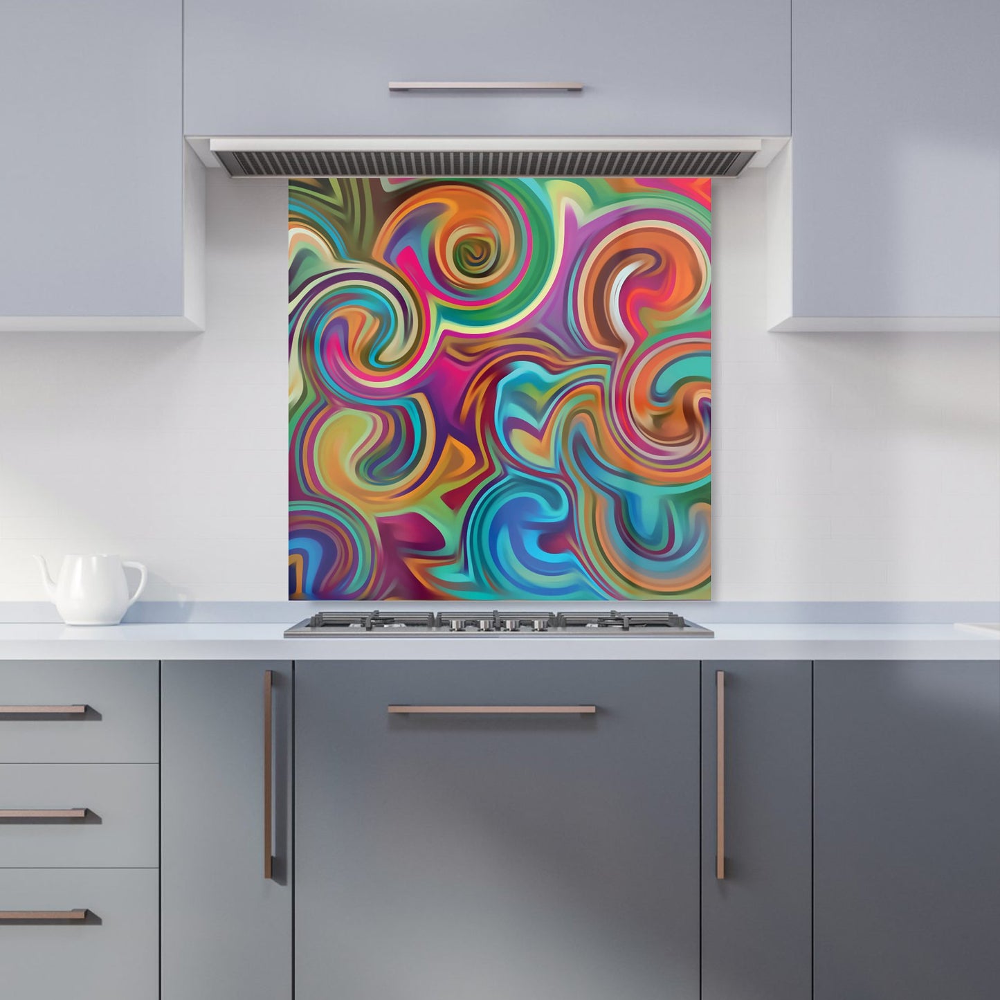 Colourful Wave Pattern Kitchen Splashback