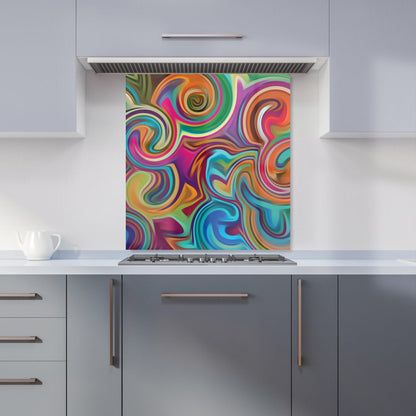 Colourful Wave Pattern Kitchen Splashback