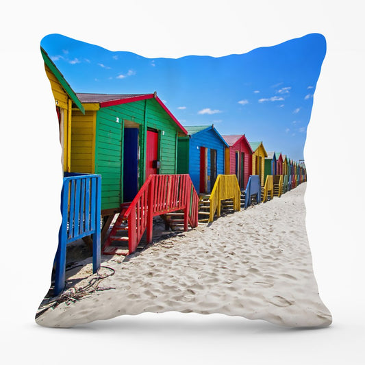 Beach Huts At Muizenberg Beach Cushions