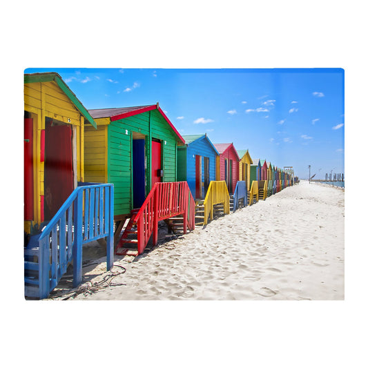 Beach Huts Cape Town South Africa Glass Chopping Board