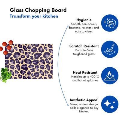 Leopard Print Glass Chopping Board
