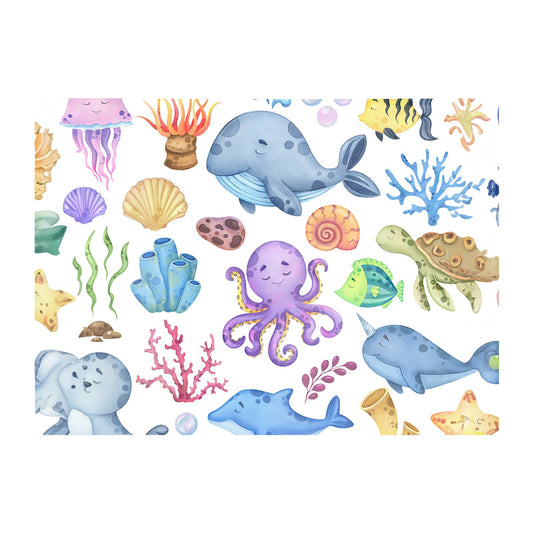 Childrens Sea Life Glass Chopping Board