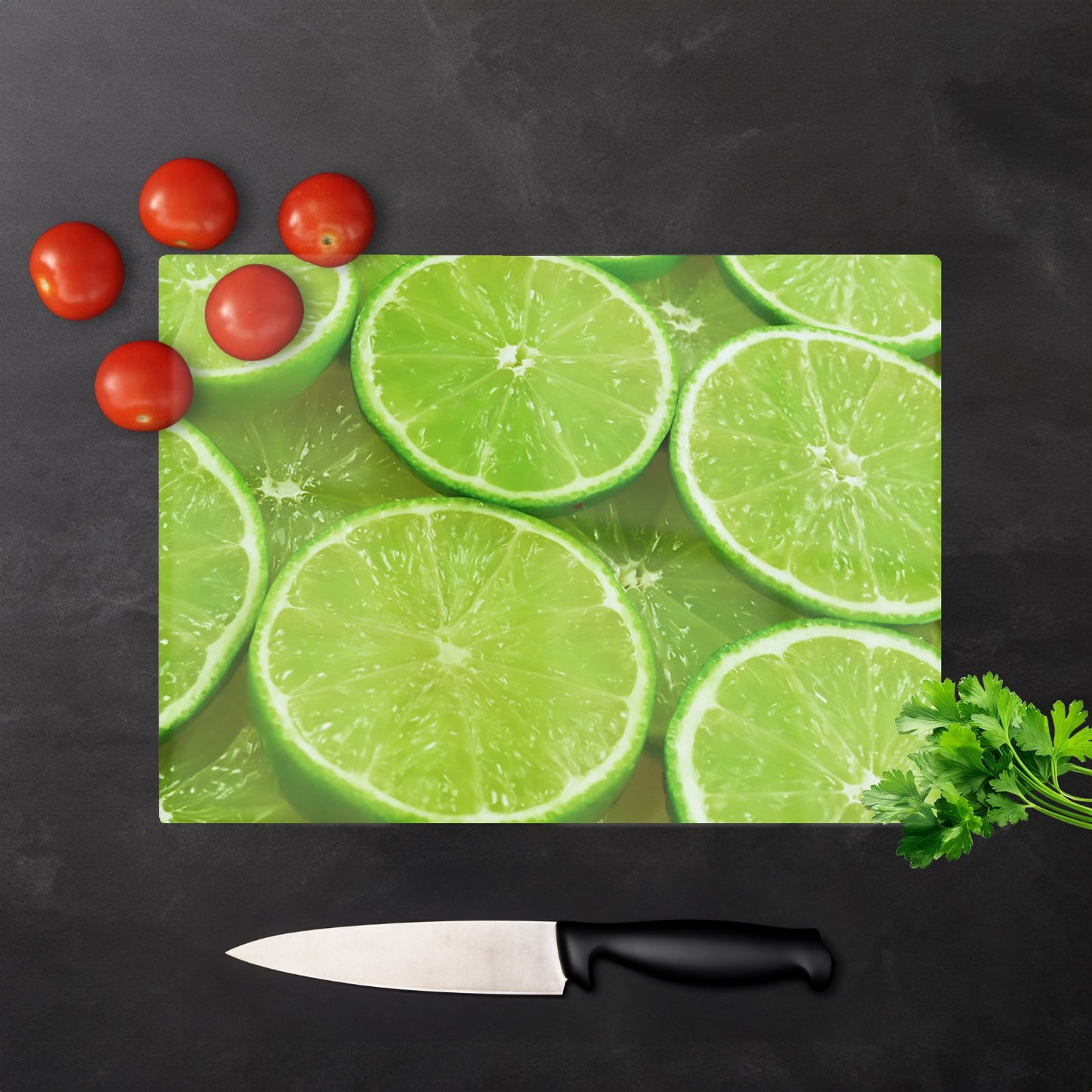 Fresh Limes Glass Chopping Board