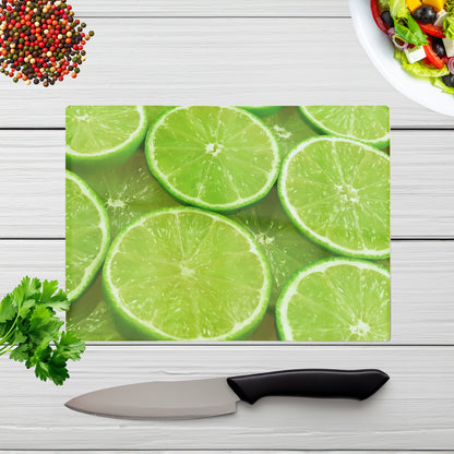 Fresh Limes Glass Chopping Board
