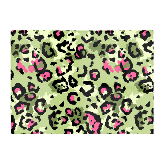 Green And Pink Leopard Print Glass Chopping Board