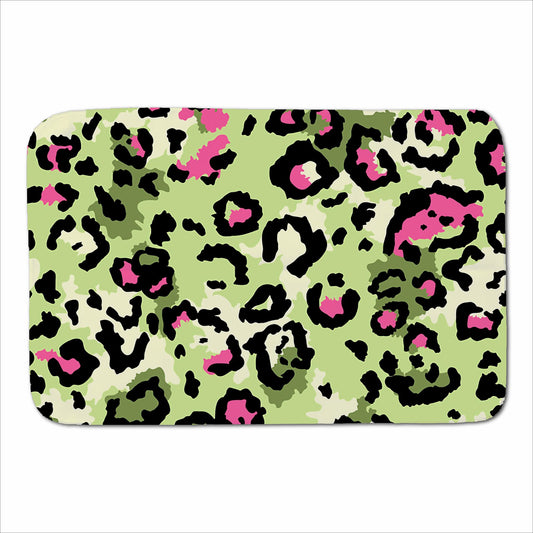 Green And Pink Leopard Print Sherpa Blanket