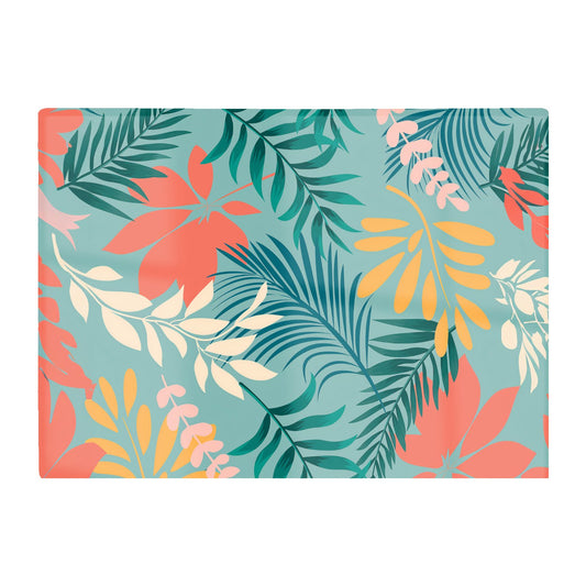 Abstract Bright Colorful Tropical Leaves Glass Chopping Board