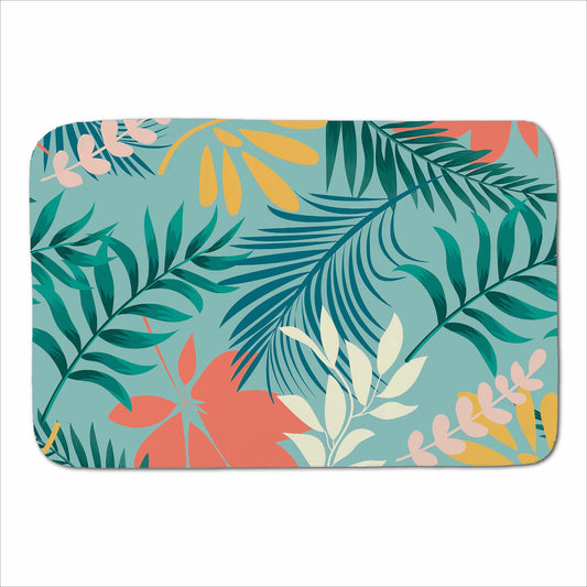 Abstract Bright Colorful Tropical Leaves Sherpa Blanket