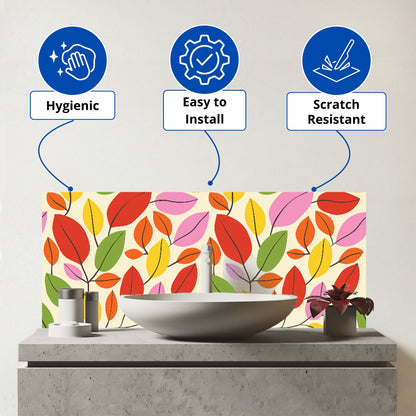 Autumn Leaves Glass Bathroom Splashback