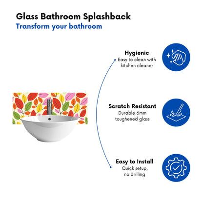 Autumn Leaves Glass Bathroom Splashback