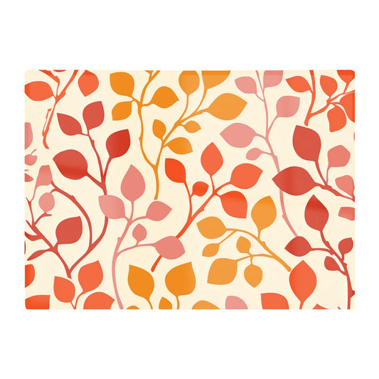Colorful Autumn Leaves Glass Chopping Board