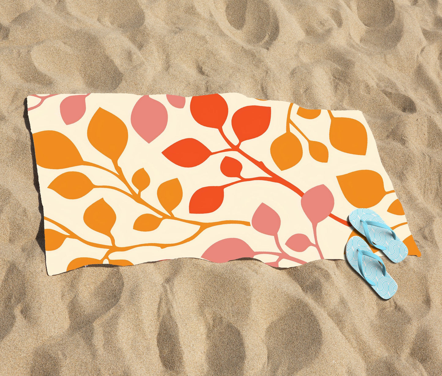 Colorful Autumn Leaves Beach Towel