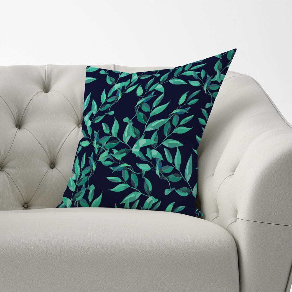 Delicate Green Foliage Cushions