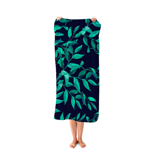 Delicate Green Foliage Beach Towel