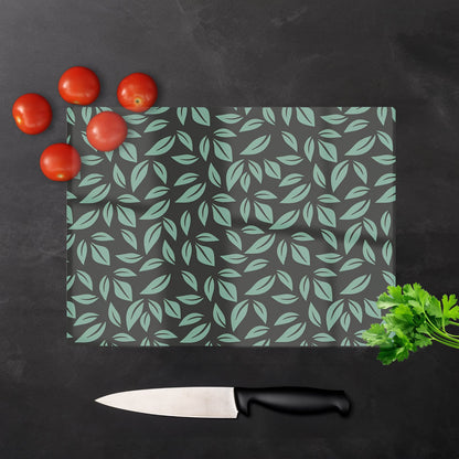 Delicate Leaf Glass Chopping Board