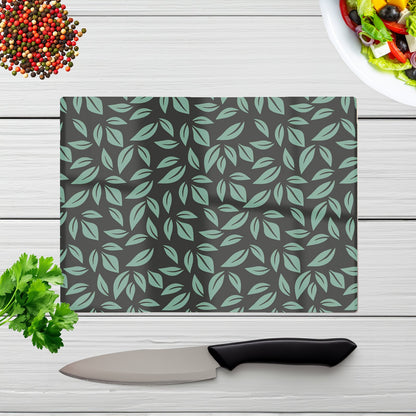 Delicate Leaf Glass Chopping Board