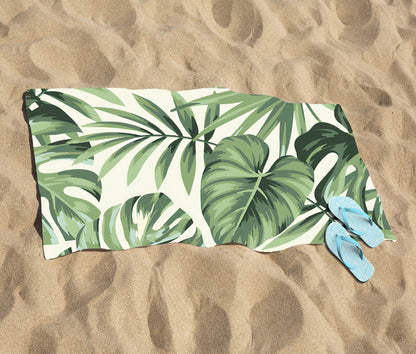 Exotic Palm Leaves Beach Towel