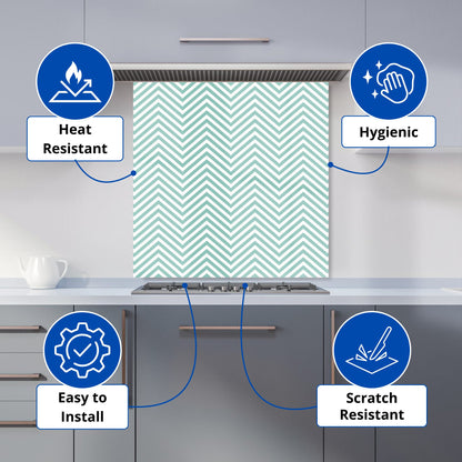 Geometric Chevron Pattern Kitchen Splashback