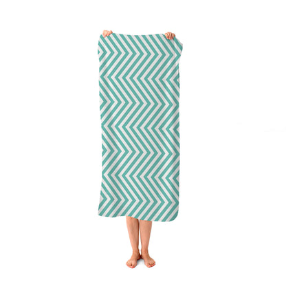 Geometric Chevron Pattern Beach Towel