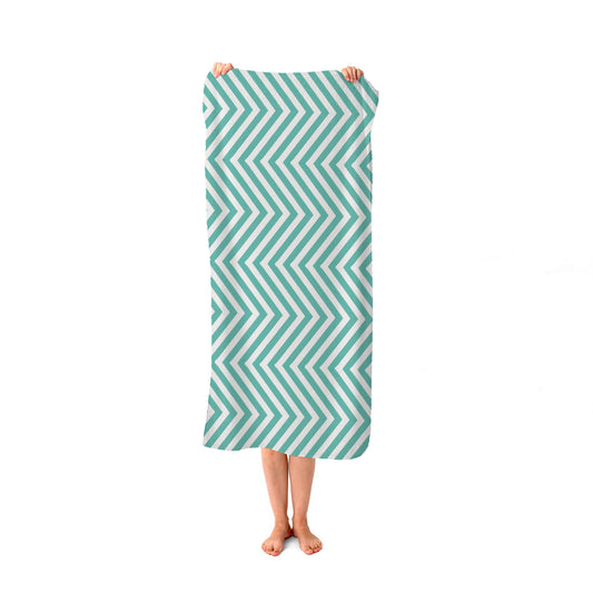 Geometric Chevron Pattern Beach Towel