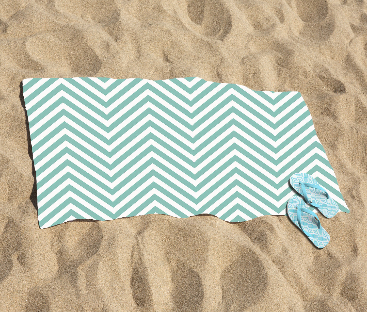 Geometric Chevron Pattern Beach Towel