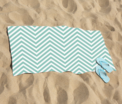 Geometric Chevron Pattern Beach Towel