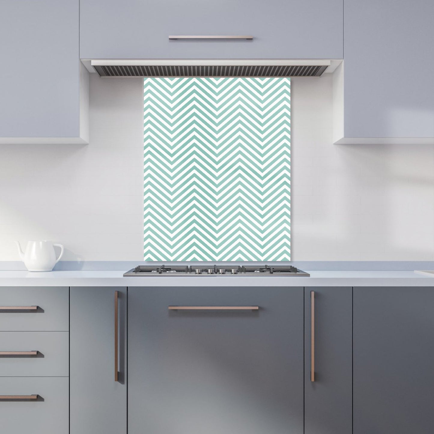 Geometric Chevron Pattern Kitchen Splashback
