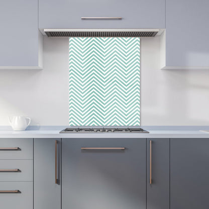 Geometric Chevron Pattern Kitchen Splashback