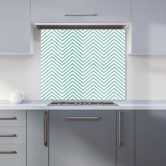 Geometric Chevron Pattern Kitchen Splashback