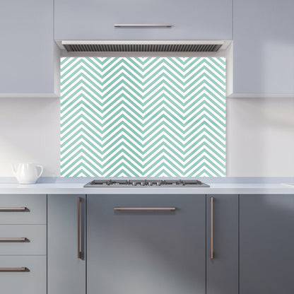 Geometric Chevron Pattern Kitchen Splashback