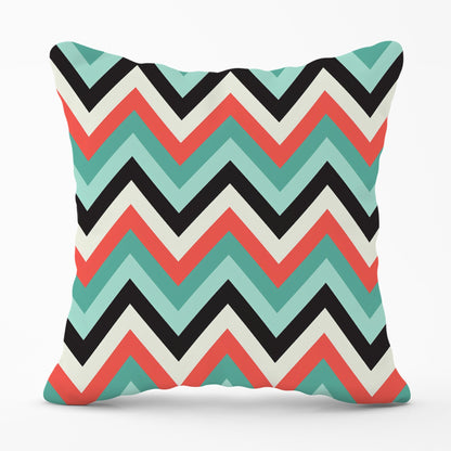 Geometric Colored Chevron Pattern Cushions