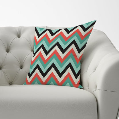 Geometric Colored Chevron Pattern Cushions
