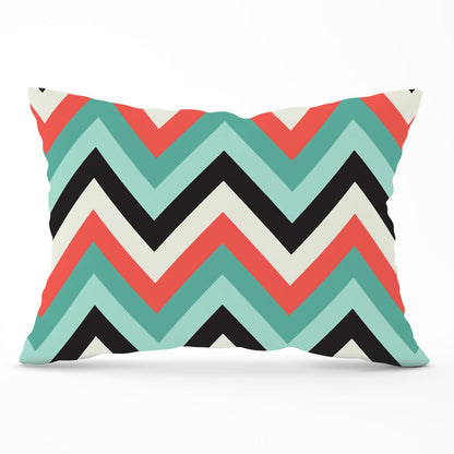 Geometric Colored Chevron Pattern Cushions
