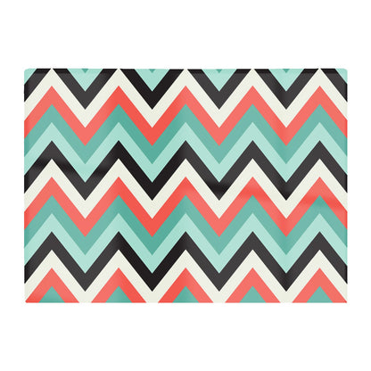 Geometric Colored Chevron Pattern Glass Chopping Board