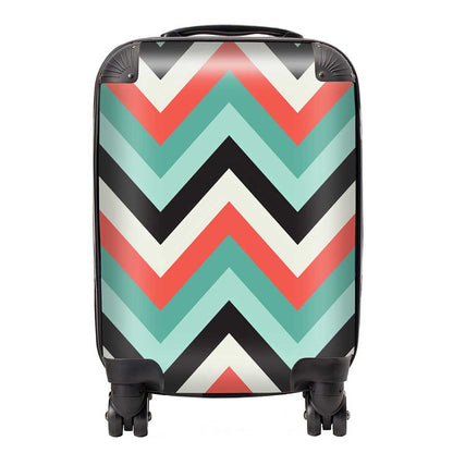 Geometric Colored Chevron Pattern Suitcase