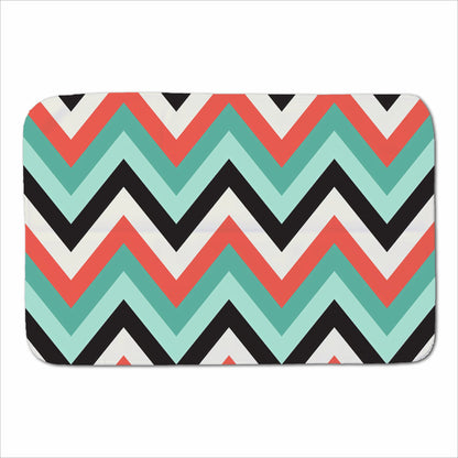 Geometric Colored Chevron Pattern Sherpa Blanket