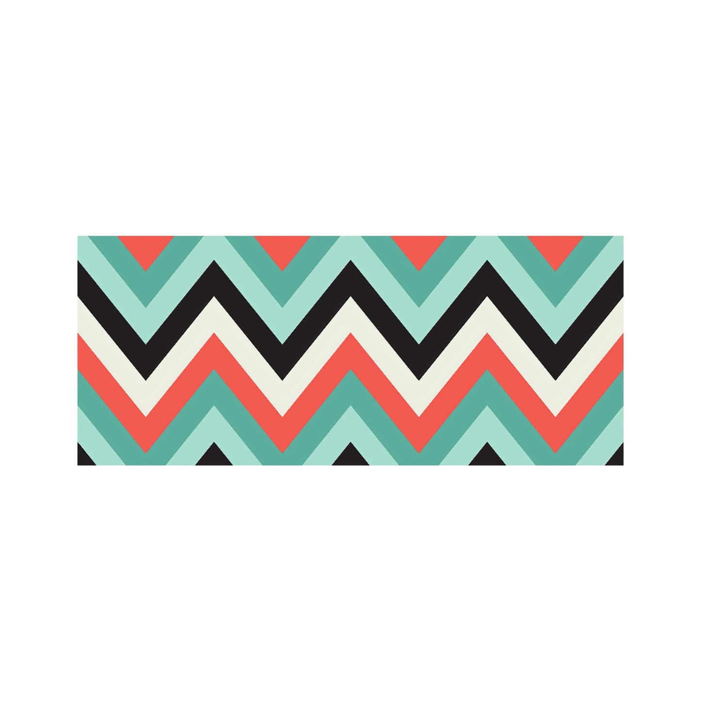 Geometric Colored Chevron Pattern Glass Bathroom Splashback