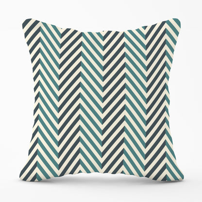 Geometric Herringbone Chevron Blues Cushions