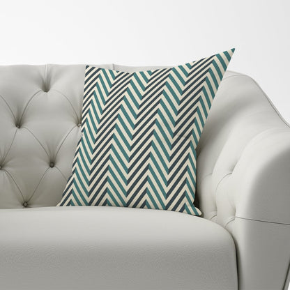 Geometric Herringbone Chevron Blues Cushions